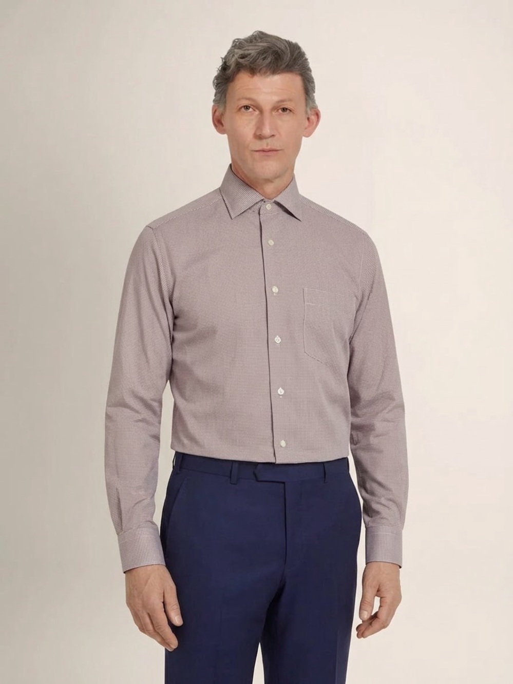 ERMENEGILDO ZEGNA Men's Red and White Checked Cotton Shirt, 15.5 US | 39 IT